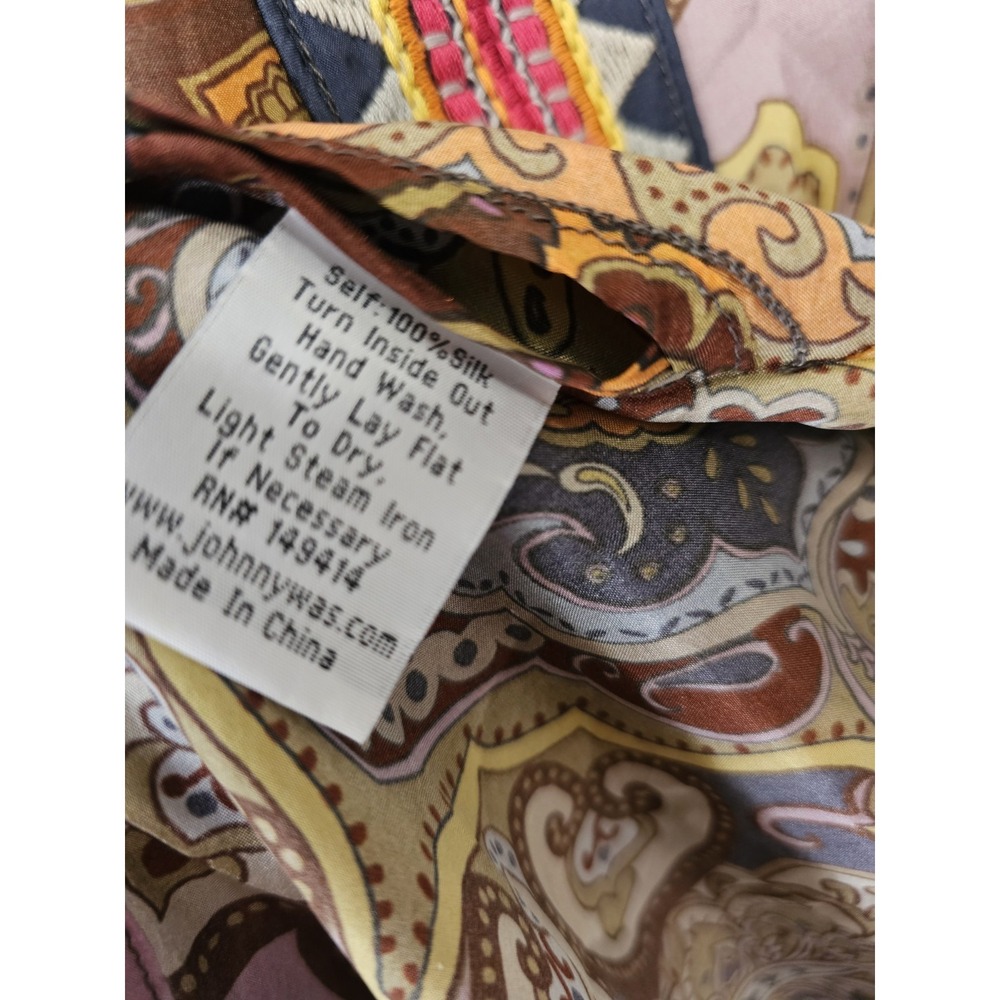 Johnny Was M Sandalwood Tove Kimono Duster 100% Silk Embroidery Pockets $435 - Picture 13 of 15